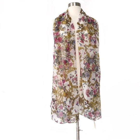 MAX EDITION Floral Lightweight Scarf NWT - Picture 6 of 6
